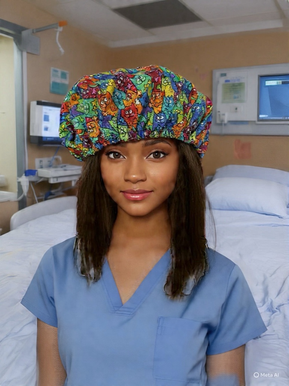 Surgical Cap with Elastic, no Ties - Multi